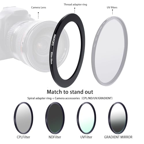 Image of 82mm to 58mm /82mm-58mm Step-Down Ring Filter Adapter for All Brands UV,ND,CPL,Metal Step-Down Ring Adapter