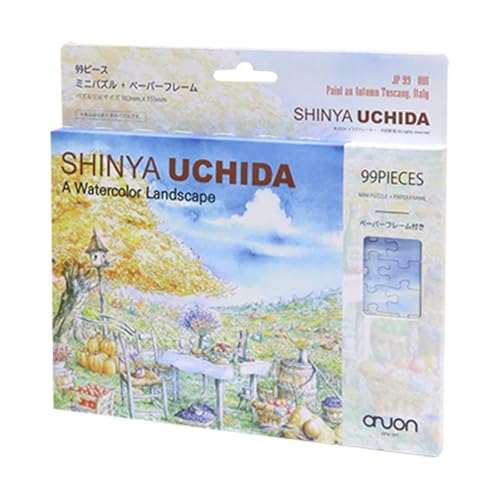 ジグソーパズル 99ピース 内田新哉 SHINYA UCHIDA 水彩画 ミニパズル ペーパーフレーム付き 猫 風景 絵画 インテリア ギフト 簡単 誕生日 プレゼント (type1)
