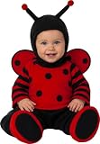 FIESTAS GUIRCA | Disfraz de Mariquita Baby (12-18 Meses) - Ala/s, Capucha, Mono y Pie/s - Disfraces Infantiles para Carnaval, Halloween y Fiestas de Disfraces - Ideal para Bebés Unisex - Negro y Rojo