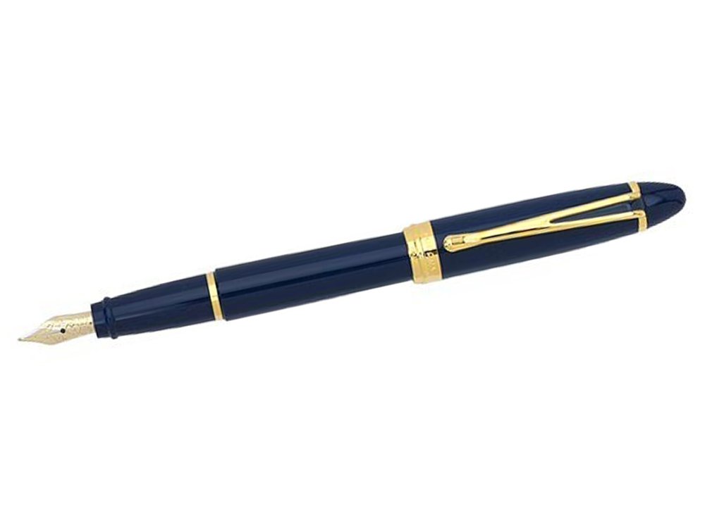 Aurora Ipsilon De Luxe - Penna stilografica in resina blu, M