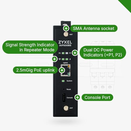 Image of Zyxel WiFi 7 BE5000 Wireless Access Point | Industrial Robust Product Design | 4-Stream Dual-Radio | Flexible Installation | Nebula App, Cloud, Controller, or Standalone | TAA Compliant [IAP500BE]