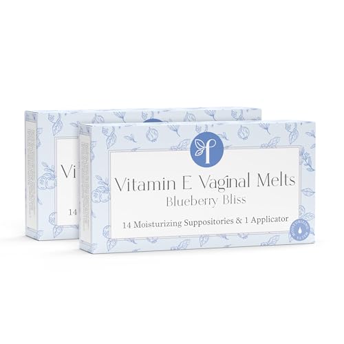 Image of Femallay Organic Vitamin E Vaginal Melts - Feminine Moisture, Comfort & Hydration - Blueberry Bliss, 2-Pack