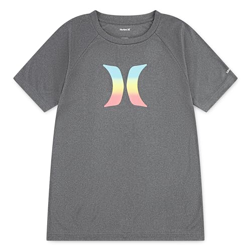 Hurley boys Rash Guard Shirt, Black/Icon, Medium US