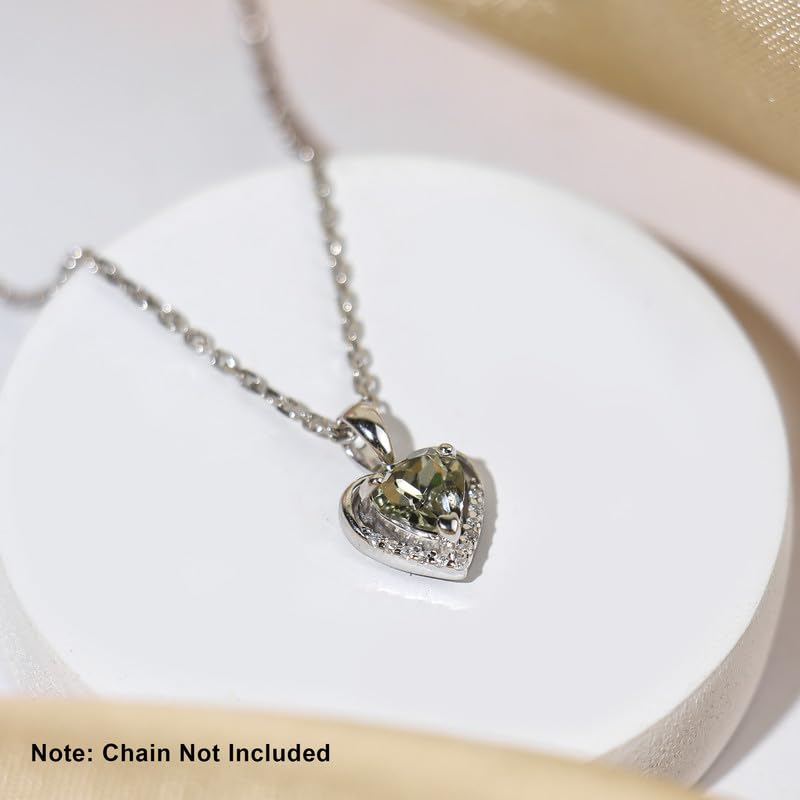 Image of SILVERTOWN 925 Silver Celestial Grace Heart Pendant Necklace | Hallmarked | White Rhodium Plated | Gift For Women and Girls