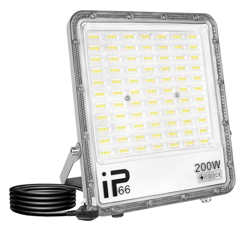 RIGIDON 1 Pcs Outdoor Flood LED Work Light, 200W 20000 LM Floodlight