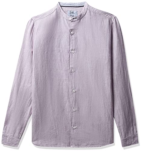 Image of Marks & Spencer Mens Solid Polyester Blend Collared Neck Regular Fit Easy Iron Shirt (Pack of 2)
