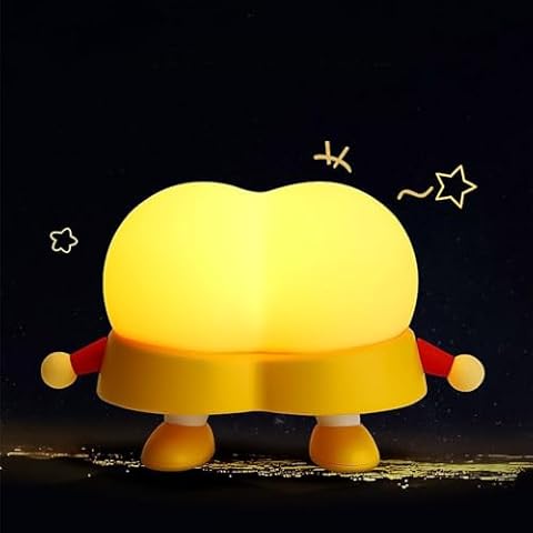 PRTECY Cute Butt Shape Pat Night Light Three Brightness Adjustable Silicone Bedside Lamp Rechargeable Nursery Night Light for Kids Room Decor(#1) Cover