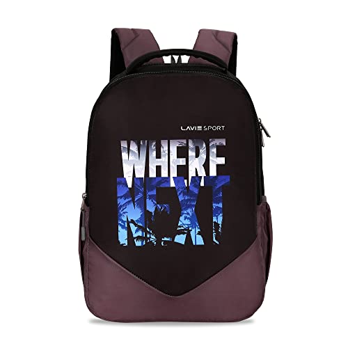 Lavie Sport Where Next 34L Polyester Casual Backpack | Laptop Sleeve | School Bag, College Bag (Black)