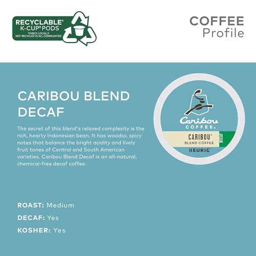 Image of Caribou Coffee, Caribou Blend Decaf, K-Cup Portion Pack for Keurig K-Cup Brewers, 24-Count