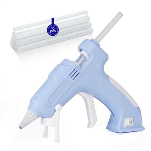 Cordless Hot Glue Gun Kit with 10 Sticks, Glue Gun Set, Hot Melt Glue Gun for Kids' Crafts, Wood, Glass, DIY Arts, School Projects, and Home Repairs