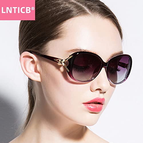 Image of LNTICB Polarized Sunglasses for Women Fashion Ladies Shades Large Frame Trendy Stylish Sun Glasses UV Protection