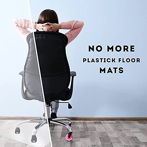 Allgreen Gaming Chair Wheels & Office Chair Caster Wheels 5 Pcs Replacement Set Casters Heavy Duty Easy Installation And Universal Fit Smooth Rollerblade Swivel Glider-Safe For All Floors (Pink) #TOP5