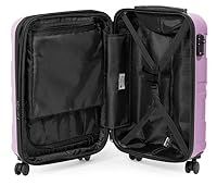 suitline - Handgepäck Bordgepäck Koffer mit Laptoptasche und Erweiterung, Business Trolley, TSA, 55 cm, ca. 38 Liter, 100% ABS matt, Flieder – Ansicht 6