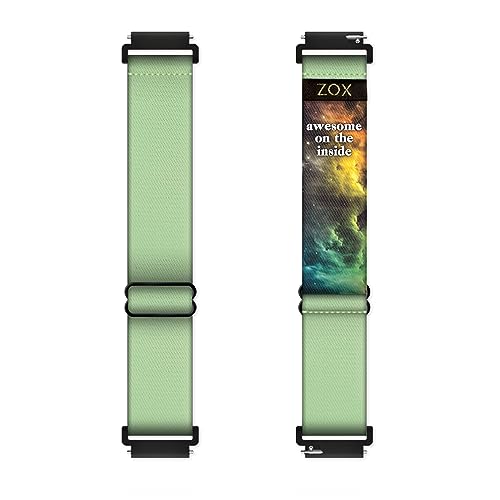 ZOX Android Smart Watch Band – Perfect Green | Soft, Adjustable Elastic Band with Motivational Affirmations and Beautiful Artwork – Gifts for Men, Women & Teens (20 MM)