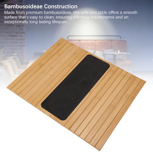 Table de bras de canapé pliable grand plateau bambou 41x34 - 5