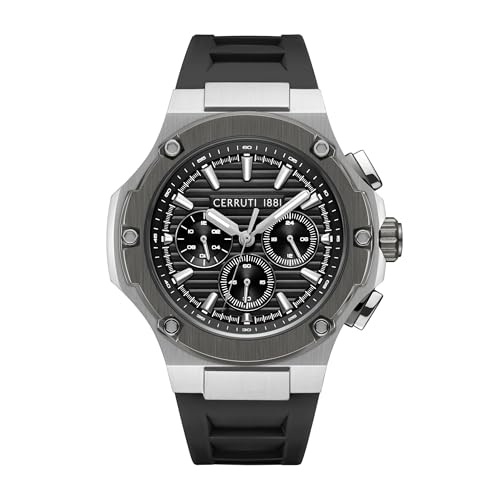 Cerruti 1881 montre de sport homme boîtier 55mm quartz acier étanche 10 ATM