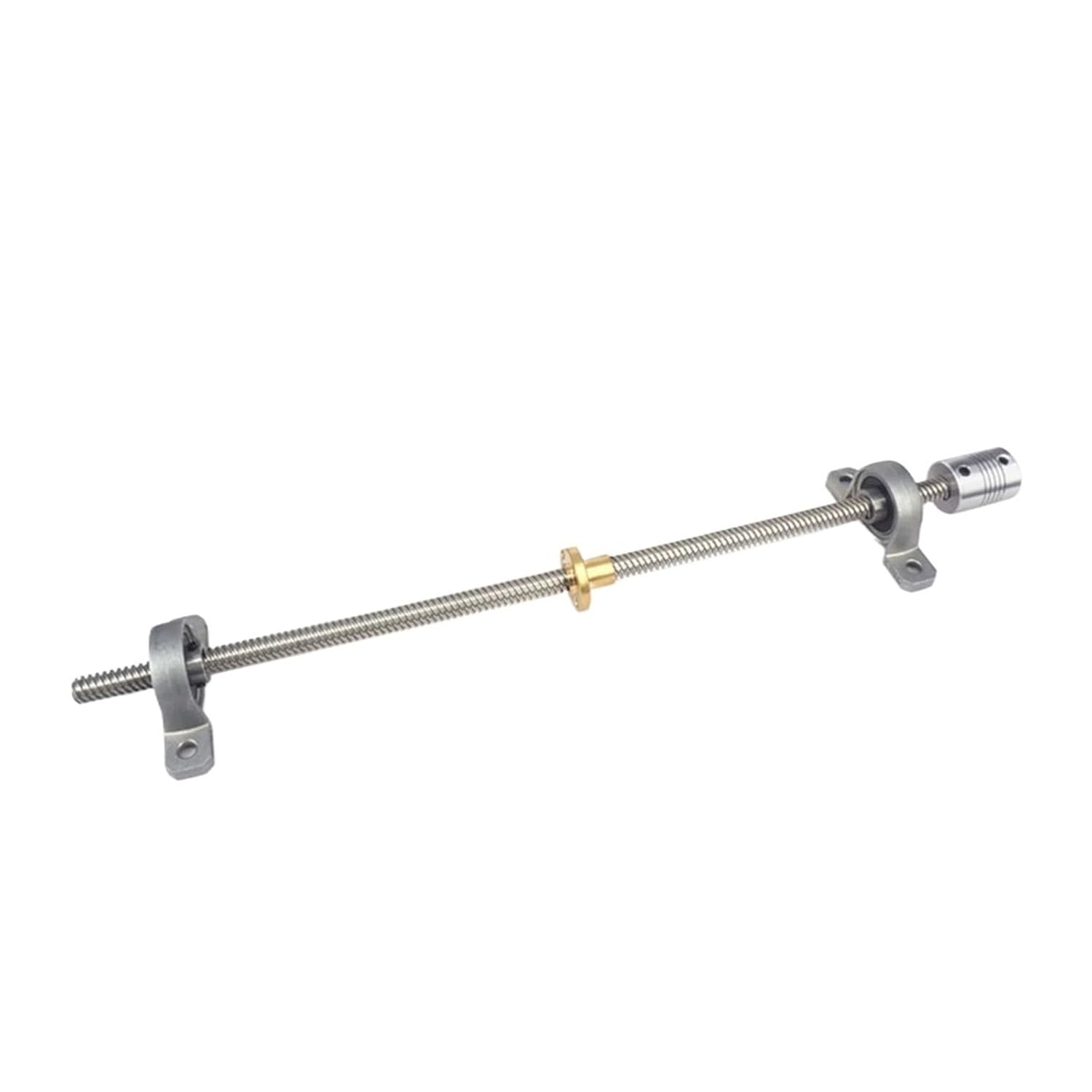 Ball Screw, Linear Motion Ball Screw T8 Lead Screw Set Lead 4mm 100mm-600mm with Nut+KP08 Vertical Bearing Bracket+D19L25 5 * 8 Mm Coupling(300mm)