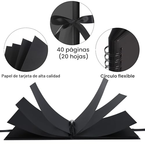 Miniatura 5 de Vienrose Diy Álbum De Fotos 24x17 Cm Álbum De Recortes Libro De Fotos 40 Páginas Cinta De Tejido Álbums De Papel Artesanal Para Más De 80 Fotos 10x15 Bebé Familia San Valentín Aniversario Regalo