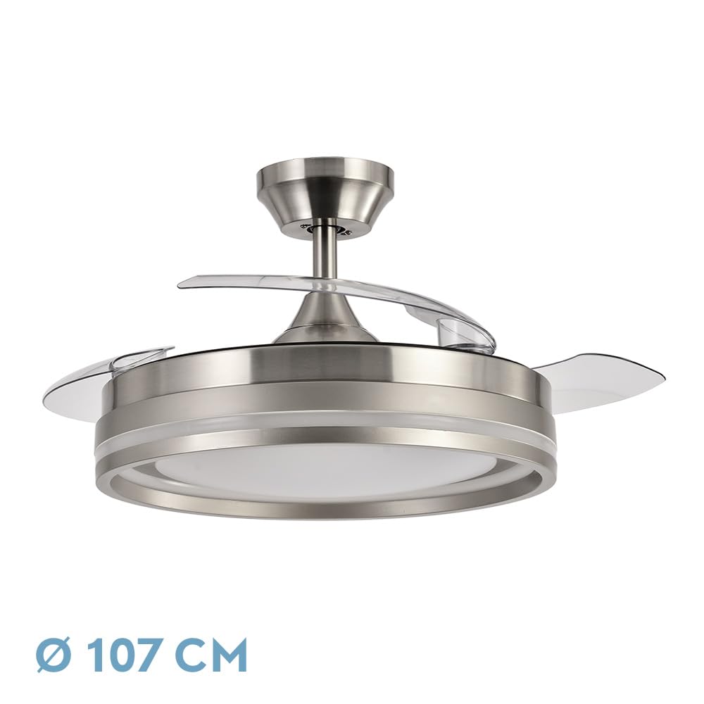 ABRILA Ventilador Dc Cerrato Niquel 59w 4aspas Desplegables, wentylator