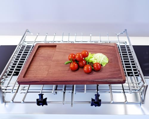 Image of Hutson Sheesham Wood Cutting Board 16 Inch Prep Board with Bowl Slot - Reversible Wooden Chopping Board