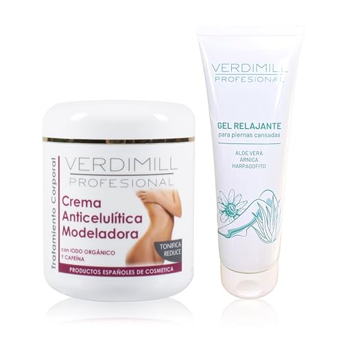 Gel Relajante Piernas Cansadas 250ML+ Crema Anticelulitica Modeladora 500ML Pack Verdimill
