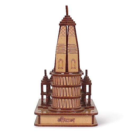Templo de madera Shri Ram Mandir Ayodhya pequeño para altar del hogar 4