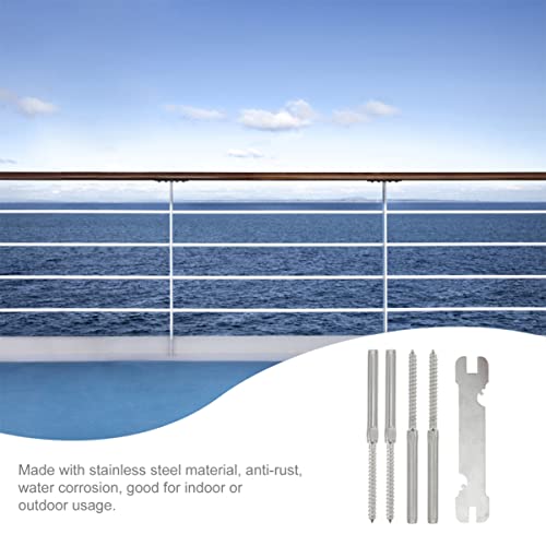 POPETPOP 4 Pcs Railing Swage Tensão Tensão Terminal Terminal de Aço Inoxidável Swage Swage Parafusos