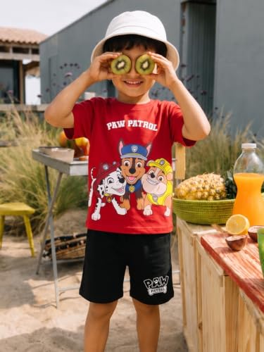Image of Nap Chief Kids Cotton Paw Patrol Print Co-Ord Set for Boys & Girls | Half Sleeve T-Shirt & Shorts Set | Soft Casual Summer Wear