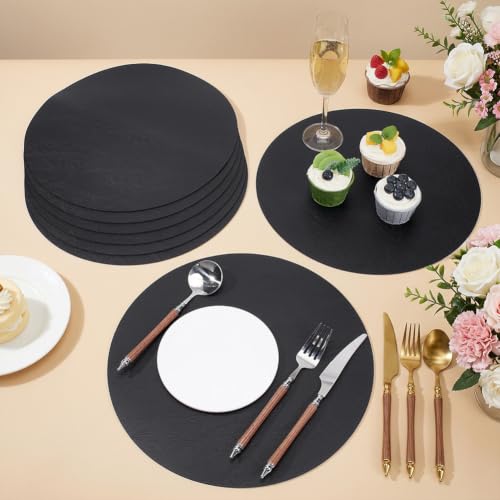 Set de table en cuir synthétique double face noir chic - 3