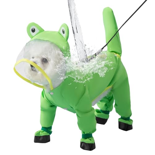 Chubasquero para Perros - Impermeables para Mascotas con Capucha,con Banda Reflectante y Protección para Cola y Patas, para Paseos Diarios en Clima Frío, Nieve y Tormentas para Mascotas