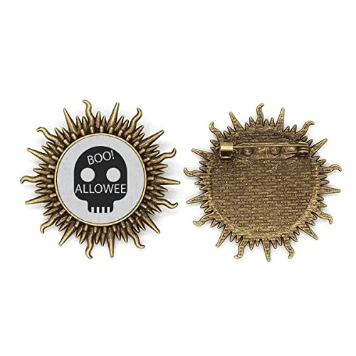 Broche simple en métal pour Halloween - Bijou fantaisie noir et épingle de veste