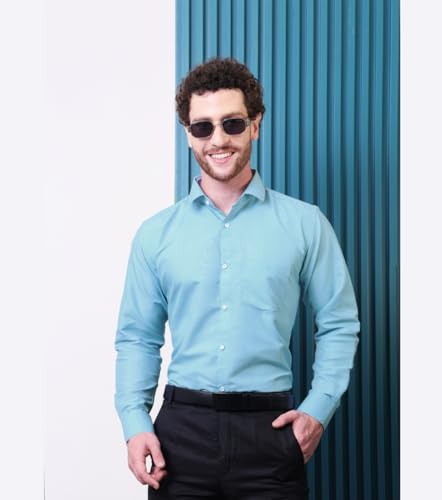 Image of CONTRARY Men's Pure Cotton Solid Stylish Casual & Formal Wear Shirt | Stylish Regular Fit Full Sleeve Comfortable Office Party Trendy Shirt - Multi Color