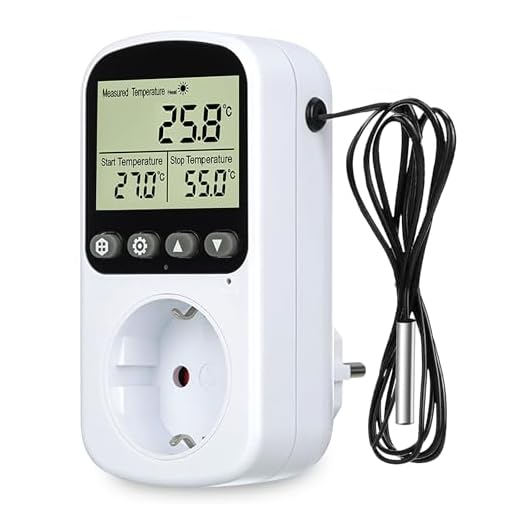 Toma de termostato digital, toma termostática digital, enchufe de termostato digital, enchufe de controlador de temperatura, termostato terrario, para incubadora, invernadero, acuario