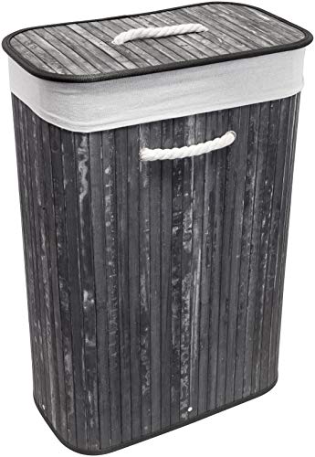 Euroshowers GmbH Cesto para la ropa sucia plegable rectangular, 75 l de volumen, alto x ancho x profundidad: aprox. 60 x 40 x 22 cm (negro)