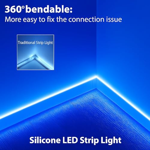 Image of Blue Neon LED Strip Light 5 Meter with Adapter | Flexible IP65 Waterproof Silicone Rope Light for Indoor and Outdoor Bedroom, Ceiling, Gaming Room, Party & Decoration
