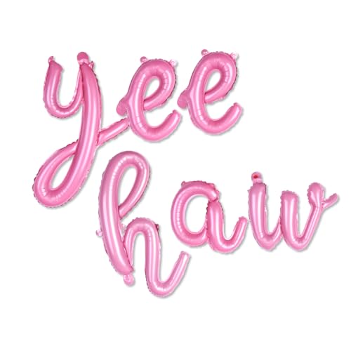Yee Haw Balloons Yee Haw Banner for Cowgirl First Rodeo Birthday, Western Bachelorette Party Decorations (Pink)