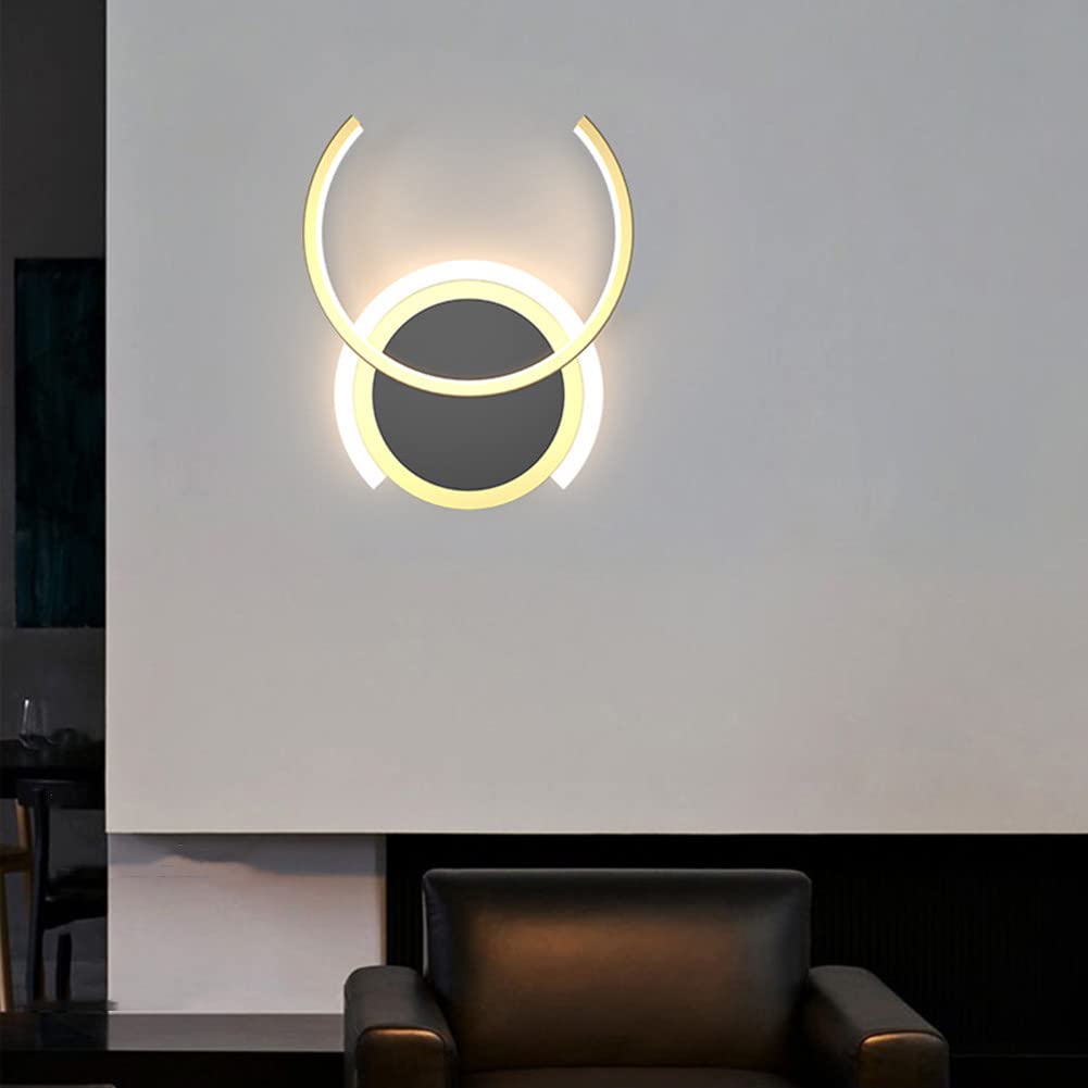 Lampy ścienne LED nowoczesna okrągła lampa ścienna do wnętrz kreatywna prostota pierścieniowa lampa ścienna 21 W Aluminiowe oświetlenie ścienne, salon korytarz dekoracja lam