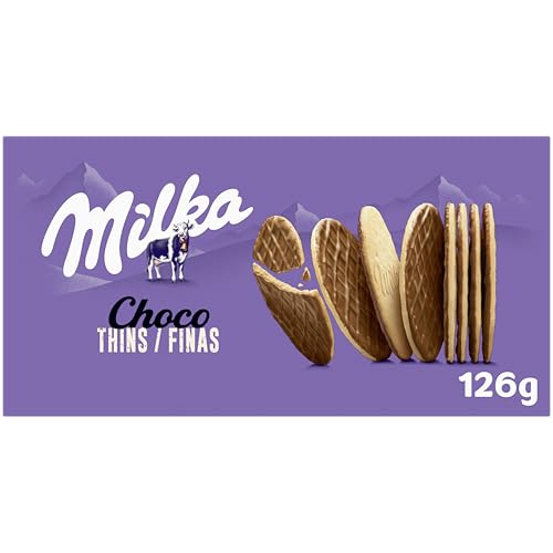 Milka Choco Finas Galletas con Chocolate con Leche de los Alpes, 126g