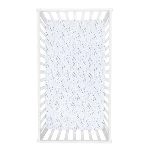 Image of Trend Lab Sea Babies Cotton Fitted Crib Sheet Set for Baby Nursery, Fits Standard Crib Mattress 28 in x 52 in, Fully Elasticized, 8-inch Pockets