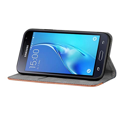 ZSHW com suporte, compartimentos para cartões, carteira e cordão (cinza), capa de couro flip horizon