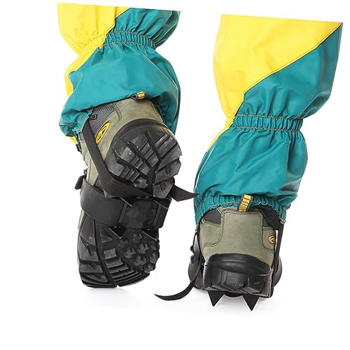 WRITWAA Par Crampones De Hielo Tapas De Agujeros De Pesca En Hielo Protectores De Talón Plantilla De Pesca En Hielo Botas De Hielo Nieve Empuñaduras Anti-talón Apretones Black