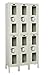 Hallowell Safety-View USV3288-2A-PT Parchment Steel Wardrobe Locker, 3 Wide with 6 Opening, 2 Tier, 36" Width x 78" Height x 18" Depth, Assembled