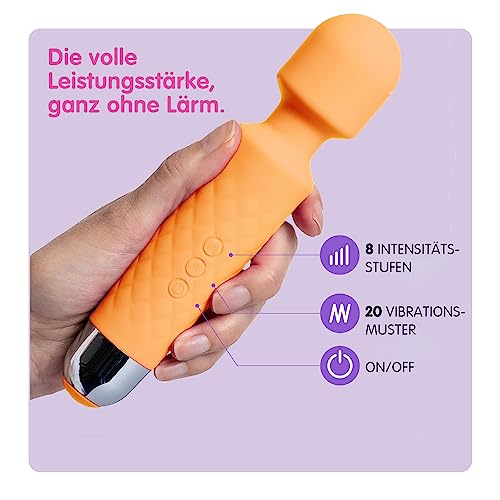 Vibrator für Frauen - Leises und Starkes Massagegerät + Akku - Sexspielzeug mit 20 Vibrationsmuster und 8 Geschwindigkeitsstufen - Kabelloser Dildo für Klitoris, G Spot - Oliver James (Hautfarben) – Bild 3