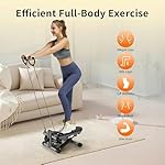 Steppers for Exercise at Home, Mini Stair Stepper with Resistance Bands, Portable Under Desk Stepper Workout Step Machine 300 lbs Weight Capacity - Image 3