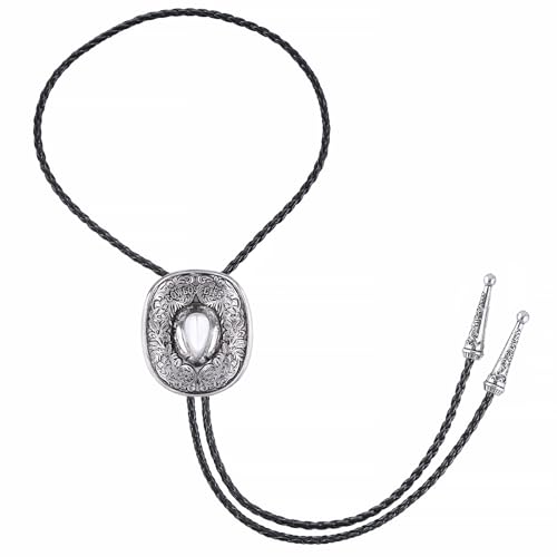 Image of Jeilwiy Bolo Tie for Men Western Cowboy Tie Necklace Gold Bolo Tie Leather Necktie Halloween Tie Accessories for Women