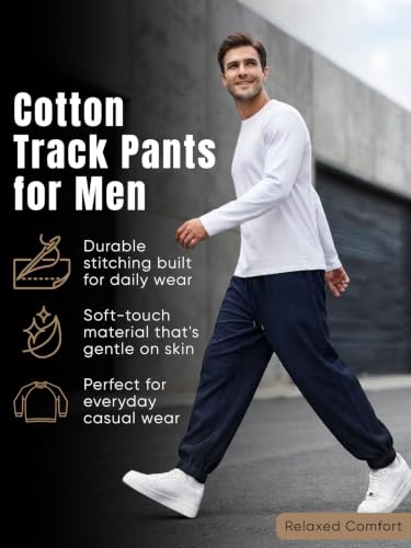 Image of GRECIILOOKS Men's Cotton Cargo Track Pants - Loose Fit Joggers for Men | Korean Style Travel & Lounge Wear with Pockets (Available in Plus Size)