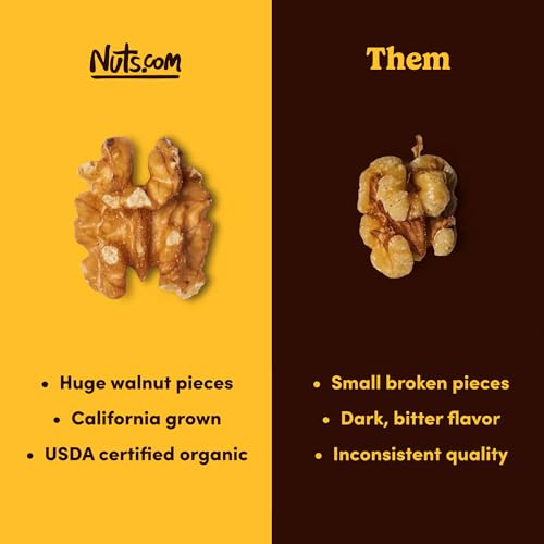 Image of Nuts.com Organic Raw Walnuts (No Shell), Vegan, Gluten-Free, Kosher, 2 LB