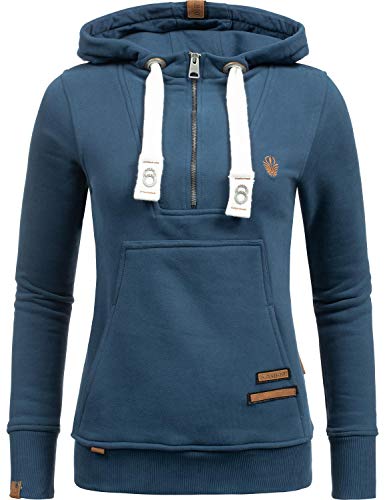 Preisvergleich Produktbild Navahoo Damen Kapuzenpullover Hoodie Theaa Blau Gr. S