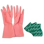 Scotch-Brite Kitchen Gloves medium pair (1 unit) & Scotch-Brite Silver sparks scrub pad for dishwashing (3 units)