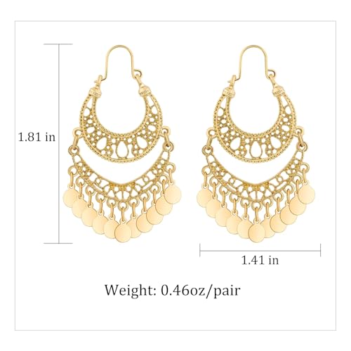 18K Gold Plated Filigree Dangling Large Gold Plated Chandelier Earrings for Women Indian Jewelry for Women4